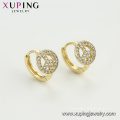 97404 xuping moda 14K color oro joyas circonitas sintéticas pavimentadas señoras pendientes del aro